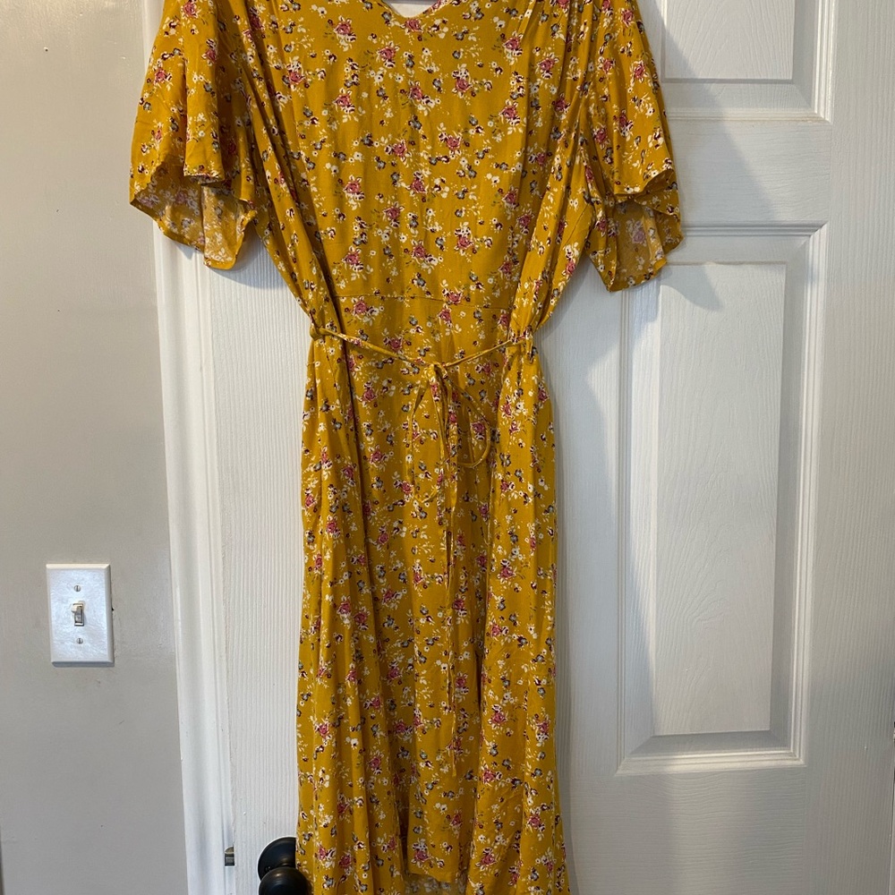DOWNEAST Yellow Floral Dress